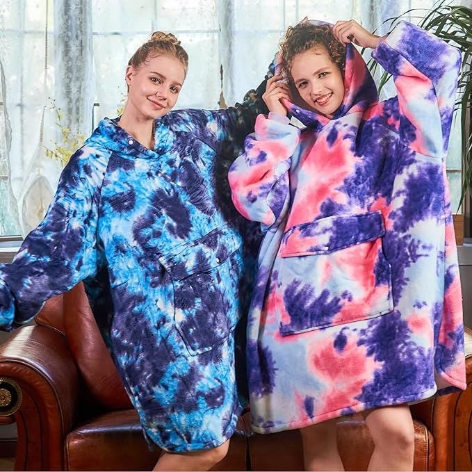Krifey Wearable Blanket Hoodie, Oversized Sherpa Hooded as Birthday Gifts for Mom Women Girlfriend Men, Cozy Sweatshirt with Giant Pocket - 7DAY'S