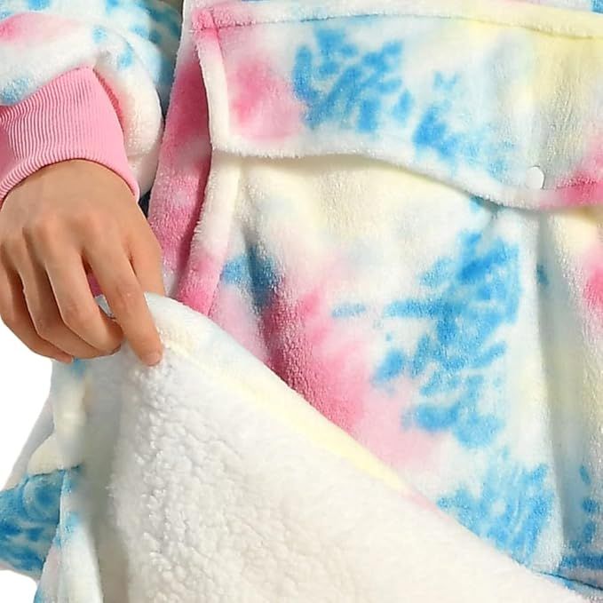 Krifey Wearable Blanket Hoodie, Oversized Sherpa Hooded as Birthday Gifts for Mom Women Girlfriend Men, Cozy Sweatshirt with Giant Pocket - 7DAY'S