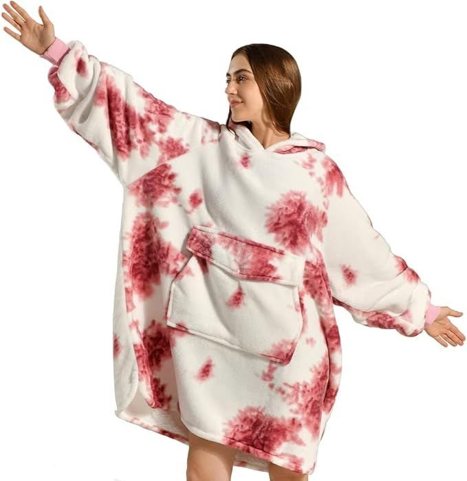 Krifey Wearable Blanket Hoodie, Oversized Sherpa Hooded as Birthday Gifts for Mom Women Girlfriend Men, Cozy Sweatshirt with Giant Pocket - 7DAY'S