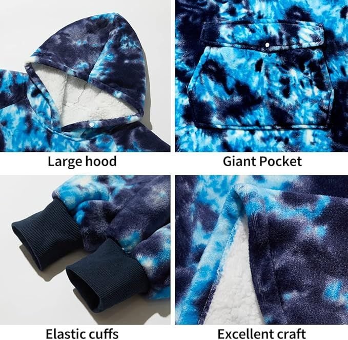 Krifey Wearable Blanket Hoodie, Oversized Sherpa Hooded as Birthday Gifts for Mom Women Girlfriend Men, Cozy Sweatshirt with Giant Pocket - 7DAY'S