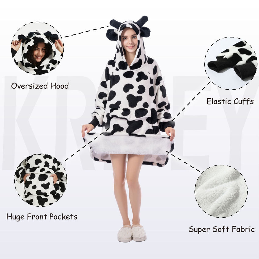 Krifey Wearable Blanket Hoodie, Oversized Sherpa Hooded as Christmas, Birthday Gifts for Mom Women Girlfriend Men - 7DAY'S
