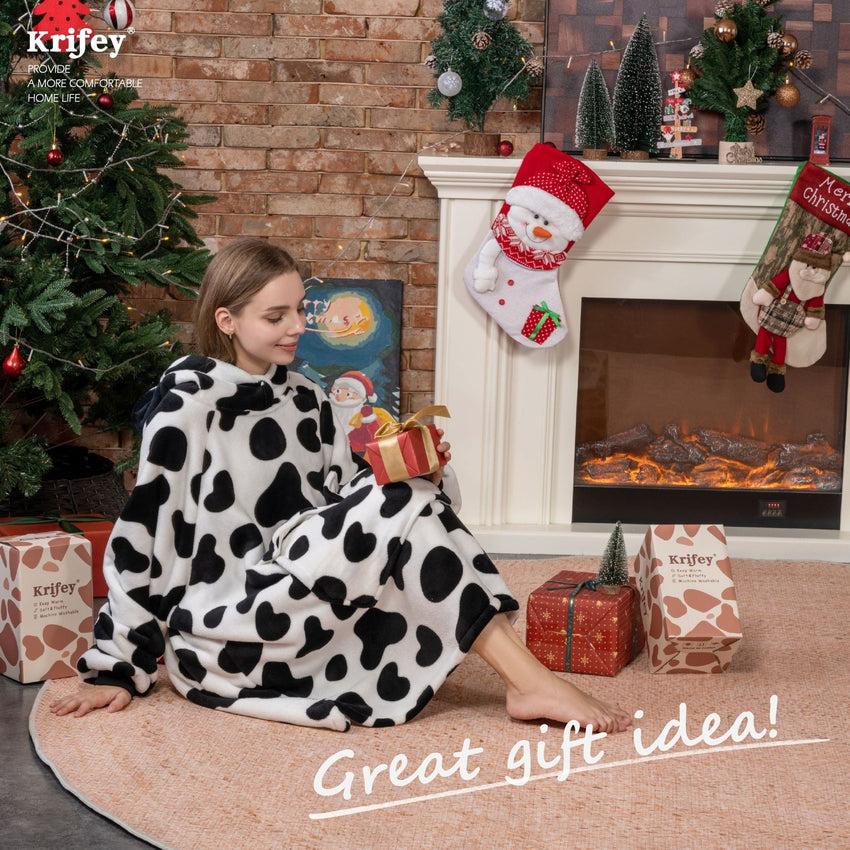 Krifey Wearable Blanket Hoodie, Oversized Sherpa Hooded as Christmas, Birthday Gifts for Mom Women Girlfriend Men - 7DAY'S