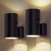 L LOHAS LED Night Light Plug in, Modern Night Lights Plug into Wall, Dusk to Dawn Sensor, Soft White 3000K, 0 - 100LM Adjustable Brightness, Dimmable Night Lights for Hallway Bedroom Stairway, 2 Pack - 7DAY'S