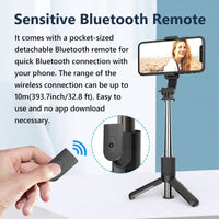 L11 Selfie Stick Foldable Tripod Phone Stand Holder Support Wireless Bluetooth Remote Control Shutter for iOS Android - 7DAY'S