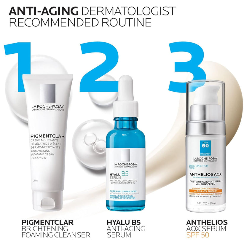 La Roche - Posay Anthelios AOX Daily Antioxidant Serum with SPF, Face Moisturizer with Sunscreen and Vitamin C & E, Oil Free Face Sunscreen for Sensitive Skin, Moisturizing Sun Protection - 7DAY'S