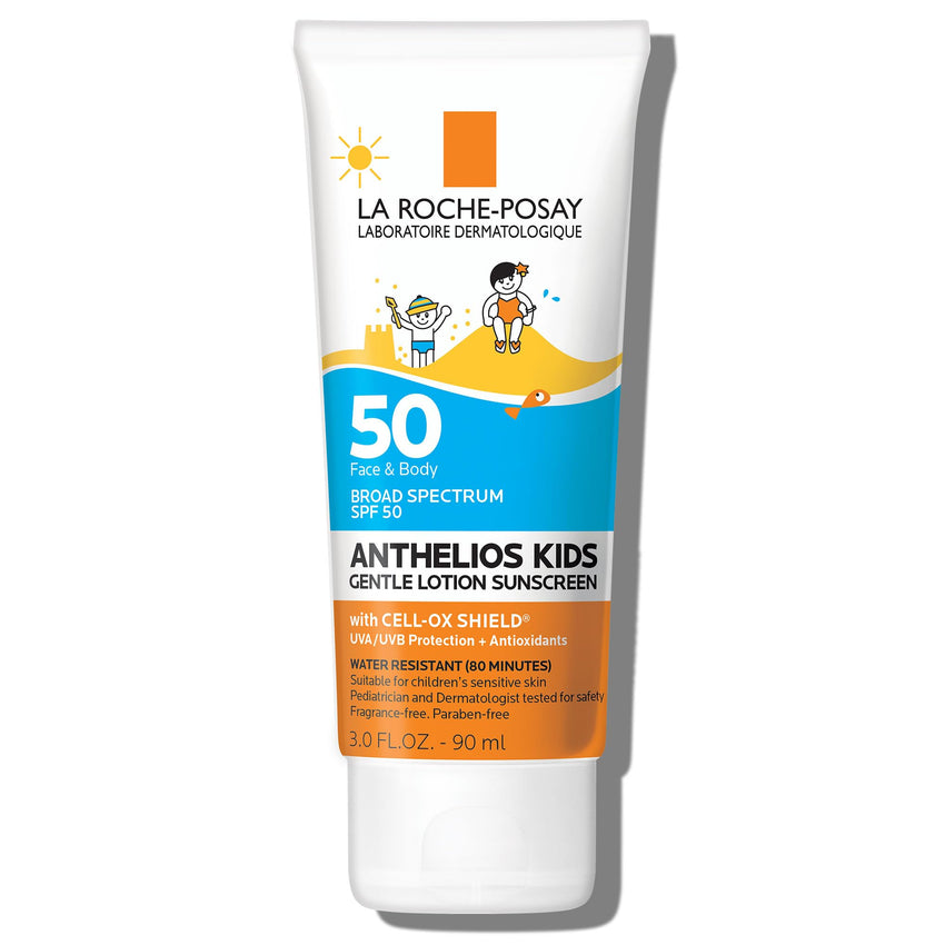 La Roche - Posay Anthelios Kids Gentle Lotion Sunscreen SPF 50, Broad Spectrum SPF + Antioxidants, Sunscreen For Kids, Octinoxate & Oxybenzone - Free, Pediatrician Tested, Non Comedogenic, Oil Free - 7DAY'S