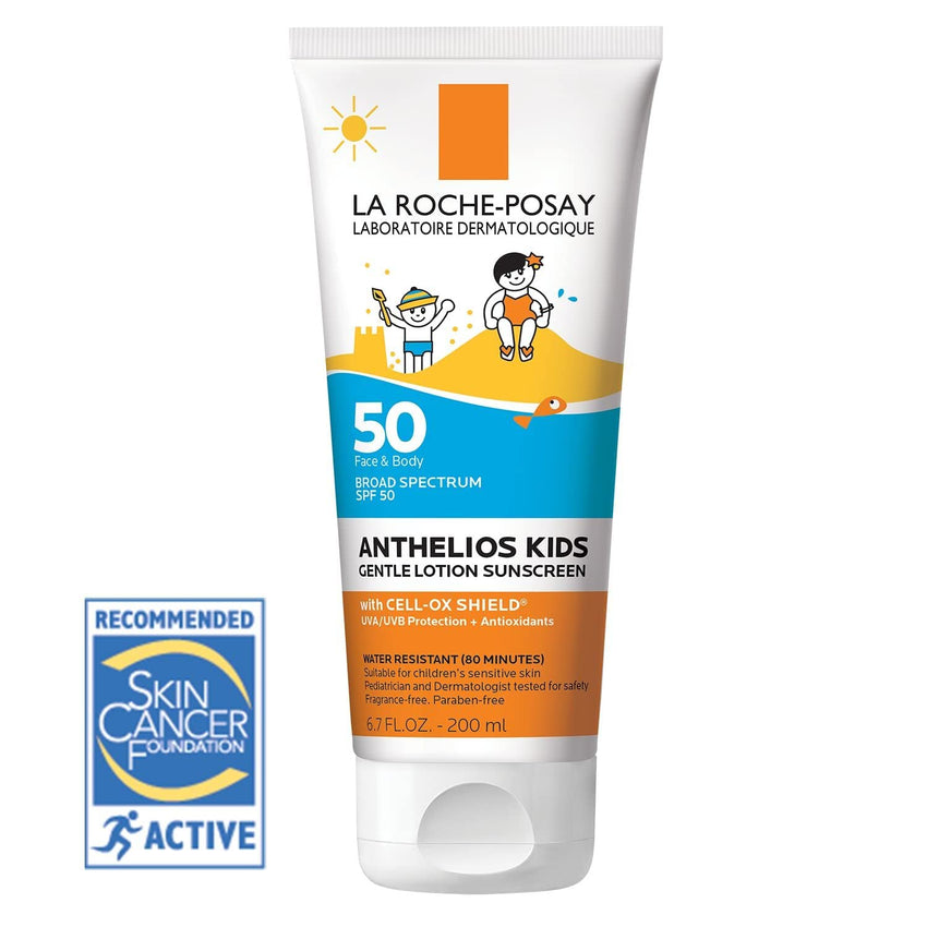 La Roche - Posay Anthelios Kids Gentle Lotion Sunscreen SPF 50, Broad Spectrum SPF + Antioxidants, Sunscreen For Kids, Octinoxate & Oxybenzone - Free, Pediatrician Tested, Non Comedogenic, Oil Free - 7DAY'S
