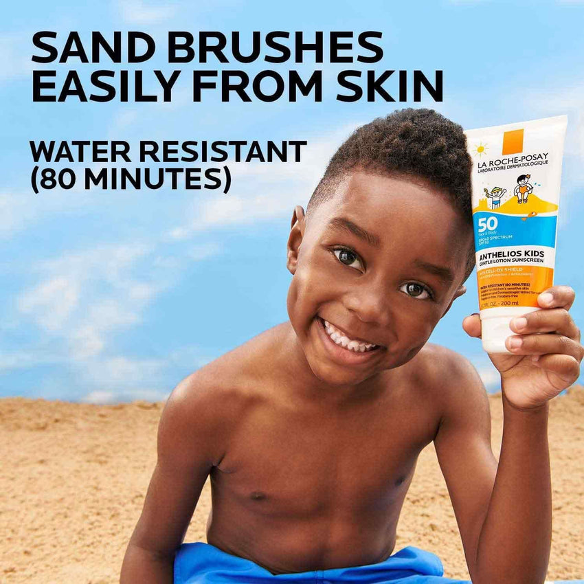 La Roche - Posay Anthelios Kids Gentle Lotion Sunscreen SPF 50, Broad Spectrum SPF + Antioxidants, Sunscreen For Kids, Octinoxate & Oxybenzone - Free, Pediatrician Tested, Non Comedogenic, Oil Free - 7DAY'S