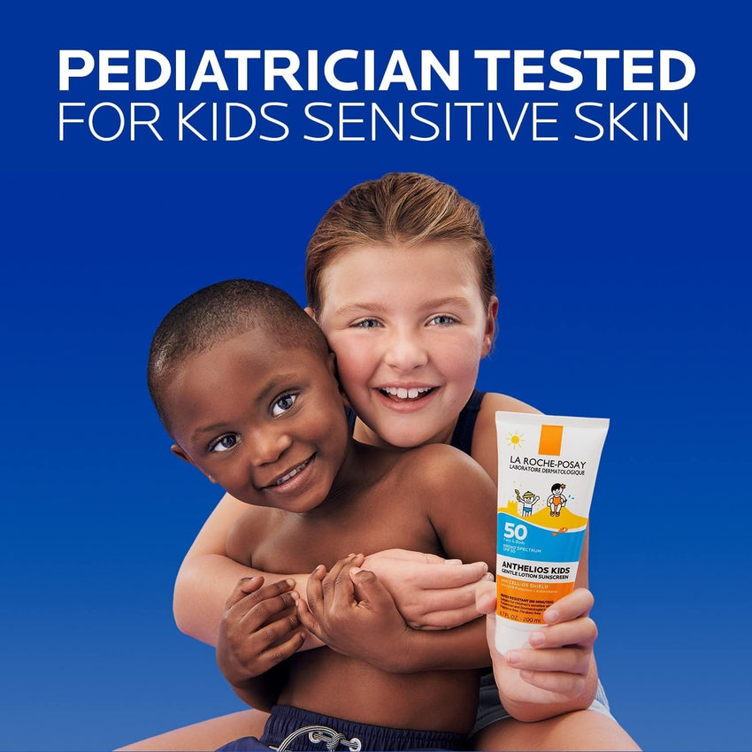 La Roche - Posay Anthelios Kids Gentle Lotion Sunscreen SPF 50, Broad Spectrum SPF + Antioxidants, Sunscreen For Kids, Octinoxate & Oxybenzone - Free, Pediatrician Tested, Non Comedogenic, Oil Free - 7DAY'S