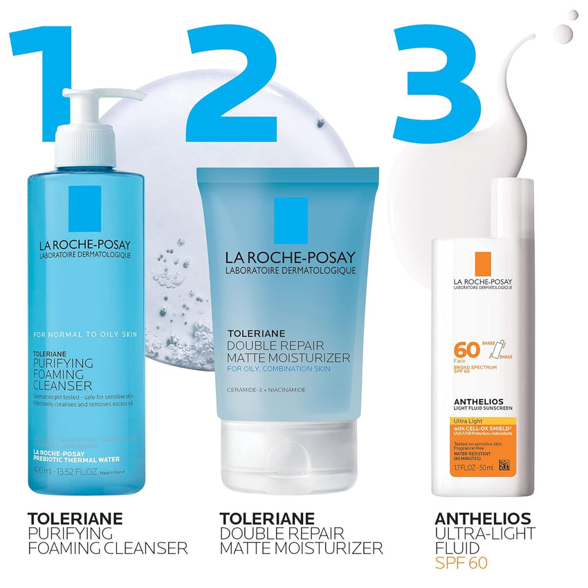 La Roche - Posay Anthelios Light Fluid Facial Sunscreen SPF 60, Lightweight Sunscreen For Face, Fluid Texture, Broad Spectrum SPF + Antioxidants, Oil Free & Oxybenzone Free, Travel Size 1.7 Fl. Oz. - 7DAY'S