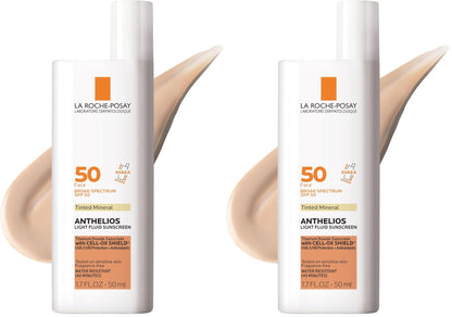 La Roche - Posay Anthelios Sunscreen SPF 50, Ultra - Light Fluid Broad Spectrum SPF 50, Face Sunscreen with Titanium Dioxide Mineral, Lightweight & Fast - Absorbing, Oil - Free, Matte Finish - 7DAY'S