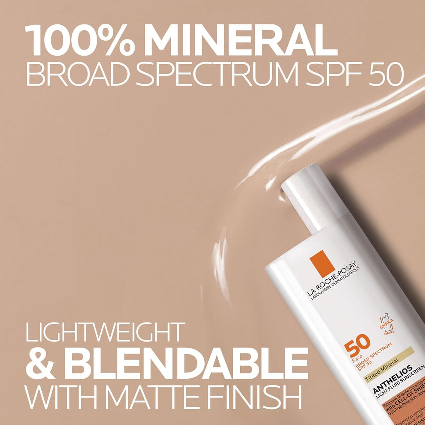 La Roche - Posay Anthelios Sunscreen SPF 50, Ultra - Light Fluid Broad Spectrum SPF 50, Face Sunscreen with Titanium Dioxide Mineral, Lightweight & Fast - Absorbing, Oil - Free, Matte Finish - 7DAY'S