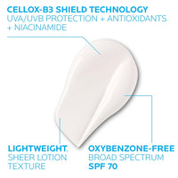 La Roche - Posay Anthelios UV Correct Sunscreen Moisturizer SPF 70, Daily Anti - Aging Face Moisturizer with Sunscreen and Niacinamide to Even Skin Tone & Fine Lines, Sun Protection for Sensitive Skin - 7DAY'S