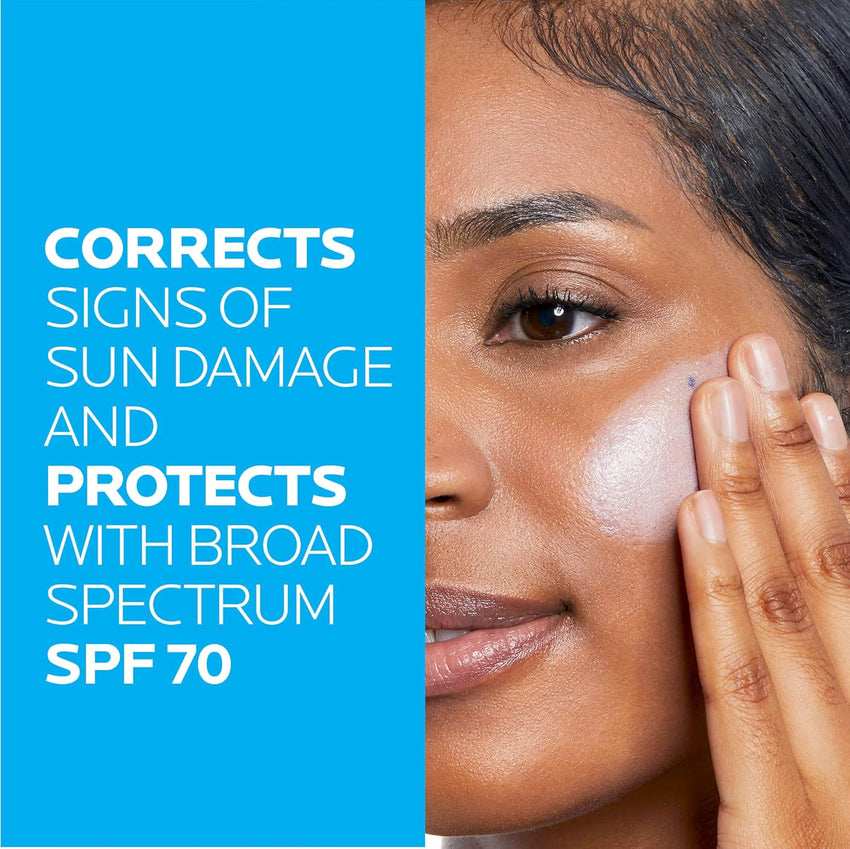 La Roche - Posay Anthelios UV Correct Sunscreen Moisturizer SPF 70, Daily Anti - Aging Face Moisturizer with Sunscreen and Niacinamide to Even Skin Tone & Fine Lines, Sun Protection for Sensitive Skin - 7DAY'S