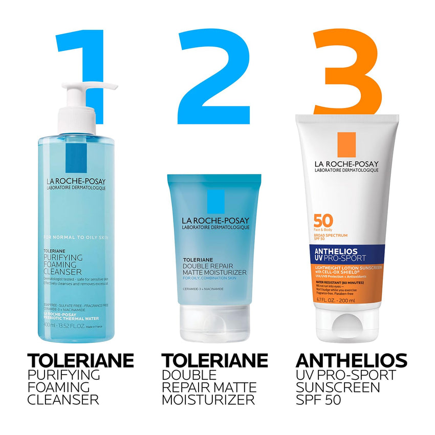 La Roche - Posay Anthelios UV Pro - Sport SPF 50 Sunscreen for Face & Body, Water & Sweat Resistant with Non - Drip Formula, Invisible Broad Spectrum Sunscreen Lotion, Lightweight & Breathable - 7DAY'S