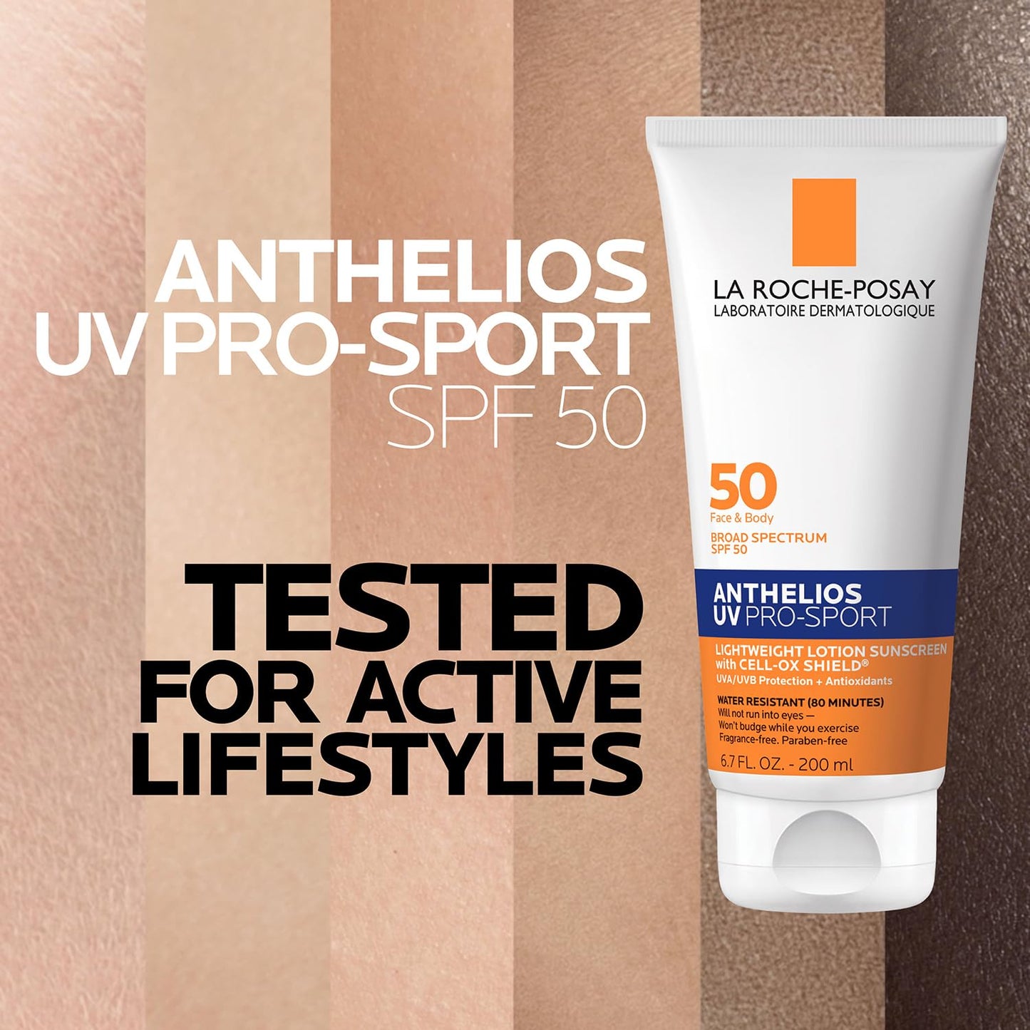 La Roche - Posay Anthelios UV Pro - Sport SPF 50 Sunscreen for Face & Body, Water & Sweat Resistant with Non - Drip Formula, Invisible Broad Spectrum Sunscreen Lotion, Lightweight & Breathable - 7DAY'S