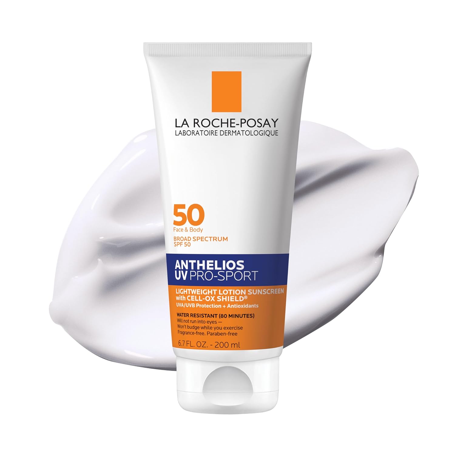 La Roche - Posay Anthelios UV Pro - Sport SPF 50 Sunscreen for Face & Body, Water & Sweat Resistant with Non - Drip Formula, Invisible Broad Spectrum Sunscreen Lotion, Lightweight & Breathable - 7DAY'S