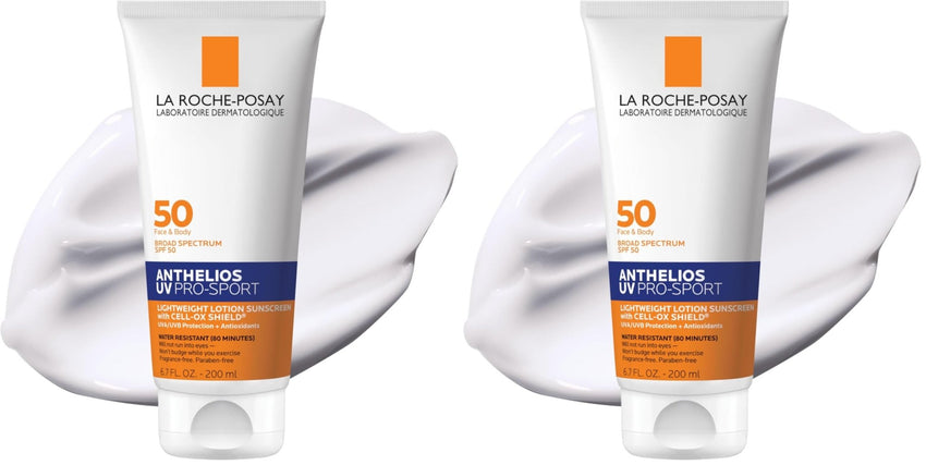 La Roche - Posay Anthelios UV Pro - Sport SPF 50 Sunscreen for Face & Body, Water & Sweat Resistant with Non - Drip Formula, Invisible Broad Spectrum Sunscreen Lotion, Lightweight & Breathable - 7DAY'S