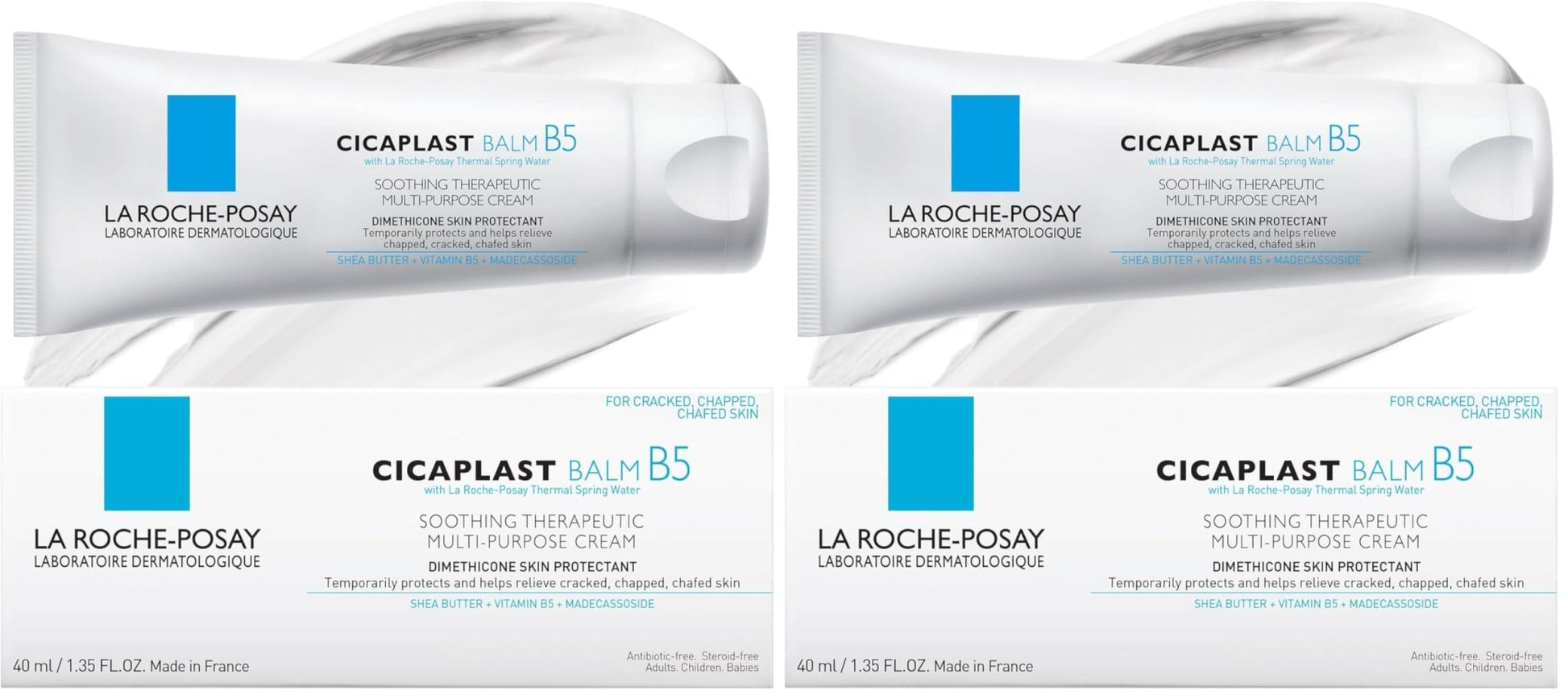 La Roche - Posay Cicaplast Balm B5, Healing Ointment and Soothing Therapeutic Multi Purpose Cream for Dry & Irritated Skin, Body and Hand Balm, Baby Safe, Fragrance Free - 7DAY'S