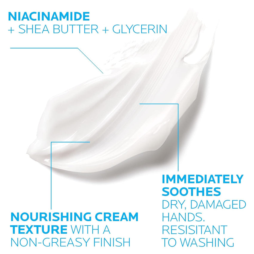 La Roche - Posay Cicaplast Hand Cream, Instant Relief Moisturizing Hand Lotion for Dry Hands, Shea Butter Lotion for Dry Cracked Hands, Non Greasy, Fragrance Free - 7DAY'S
