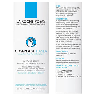 La Roche - Posay Cicaplast Hand Cream, Instant Relief Moisturizing Hand Lotion for Dry Hands, Shea Butter Lotion for Dry Cracked Hands, Non Greasy, Fragrance Free - 7DAY'S