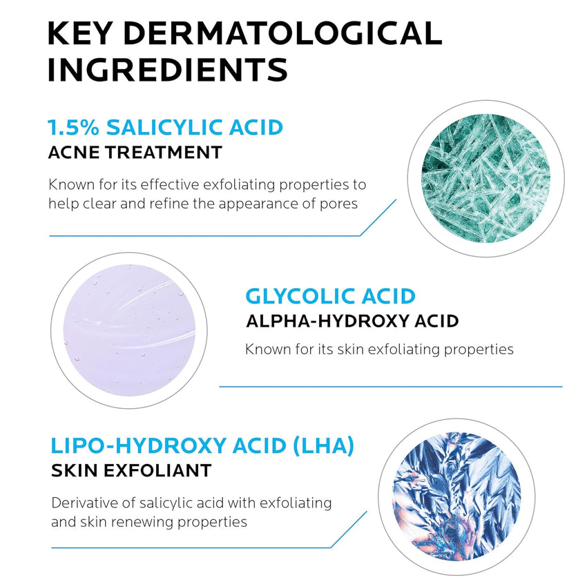 La Roche - Posay Effaclar 1.5% Salicylic Acid Serum, Acne Treatment For Face With Glycolic Acid & Niacinamide, Acne Serum Helps Clear Blackheads, Whiteheads, Pimples & Reduces Post Acne Marks - 7DAY'S