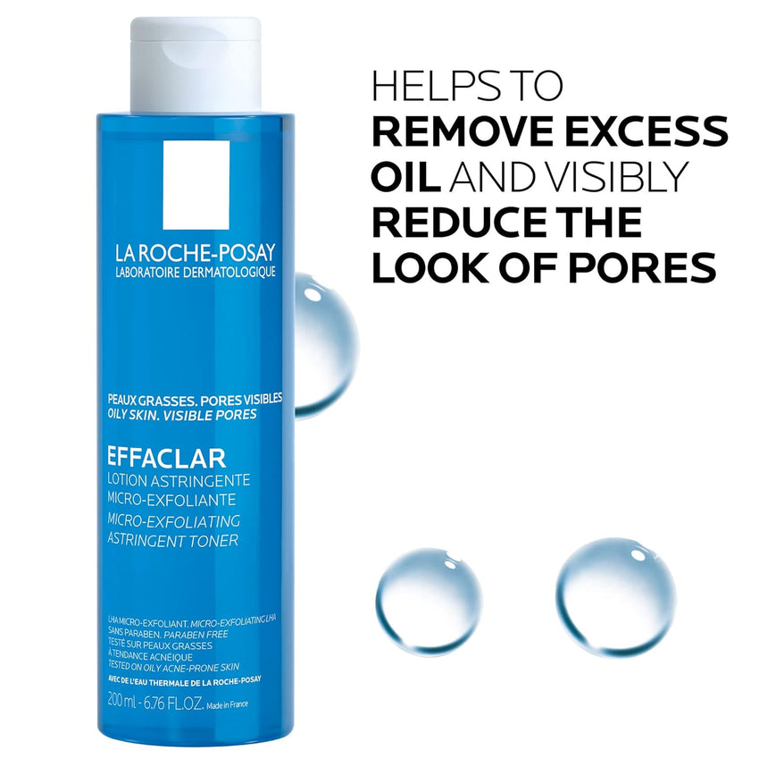 La Roche - Posay Effaclar Astringent Face Toner for Oily Skin, with Exfoliating LHAs to Minimize Appearance of Pores and Smooth Skin Texture - 7DAY'S