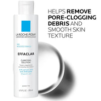 La Roche - Posay Effaclar Clarifying Solution Acne Toner with Salicylic Acid and Glycolic Acid, Pore Refining Oily Skin Toner, Gentle Exfoliant to Unclog Pores and Remove Dead Skin Cells - 7DAY'S