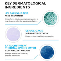 La Roche - Posay Effaclar Clarifying Solution Acne Toner with Salicylic Acid and Glycolic Acid, Pore Refining Oily Skin Toner, Gentle Exfoliant to Unclog Pores and Remove Dead Skin Cells - 7DAY'S