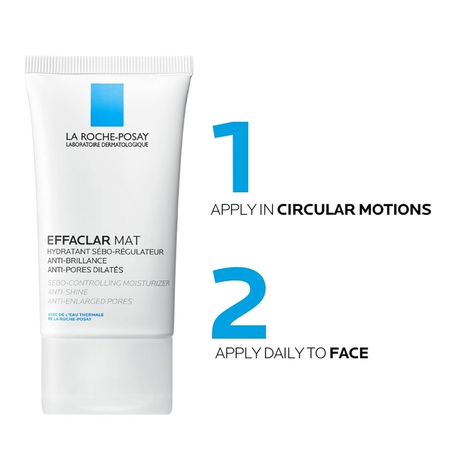 La Roche - Posay Effaclar Mat, Daily Moisturizer For Oily Skin, Visibly Reduces The Look Of Pores, Oil - Free Mattifying Moisturizer, Smooths Skin Texture, Non - Comedogenic & Dermatologist Tested - 7DAY'S