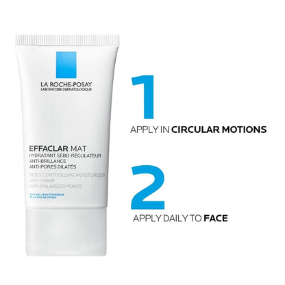 La Roche - Posay Effaclar Mat, Daily Moisturizer For Oily Skin, Visibly Reduces The Look Of Pores, Oil - Free Mattifying Moisturizer, Smooths Skin Texture, Non - Comedogenic & Dermatologist Tested - 7DAY'S