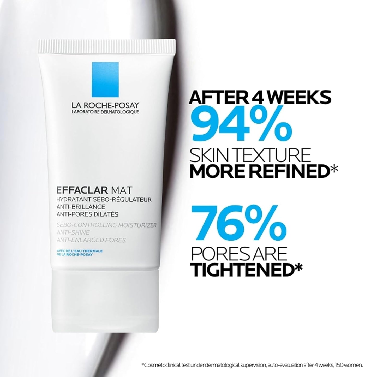 La Roche - Posay Effaclar Mat, Daily Moisturizer For Oily Skin, Visibly Reduces The Look Of Pores, Oil - Free Mattifying Moisturizer, Smooths Skin Texture, Non - Comedogenic & Dermatologist Tested - 7DAY'S