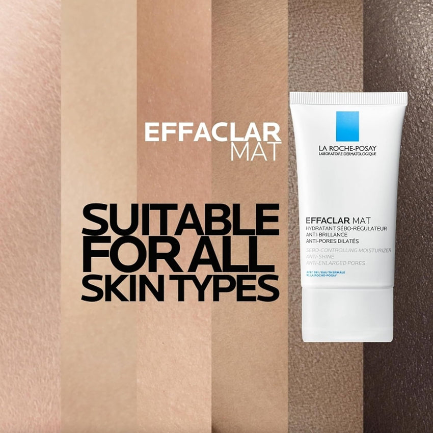 La Roche - Posay Effaclar Mat, Daily Moisturizer For Oily Skin, Visibly Reduces The Look Of Pores, Oil - Free Mattifying Moisturizer, Smooths Skin Texture, Non - Comedogenic & Dermatologist Tested - 7DAY'S