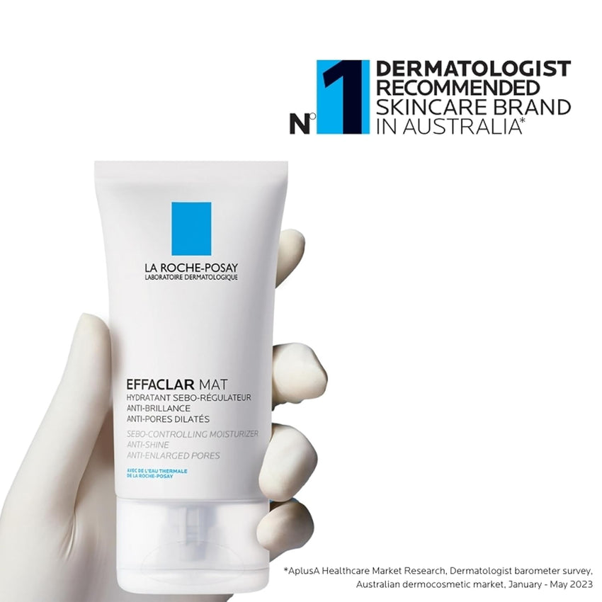 La Roche - Posay Effaclar Mat, Daily Moisturizer For Oily Skin, Visibly Reduces The Look Of Pores, Oil - Free Mattifying Moisturizer, Smooths Skin Texture, Non - Comedogenic & Dermatologist Tested - 7DAY'S