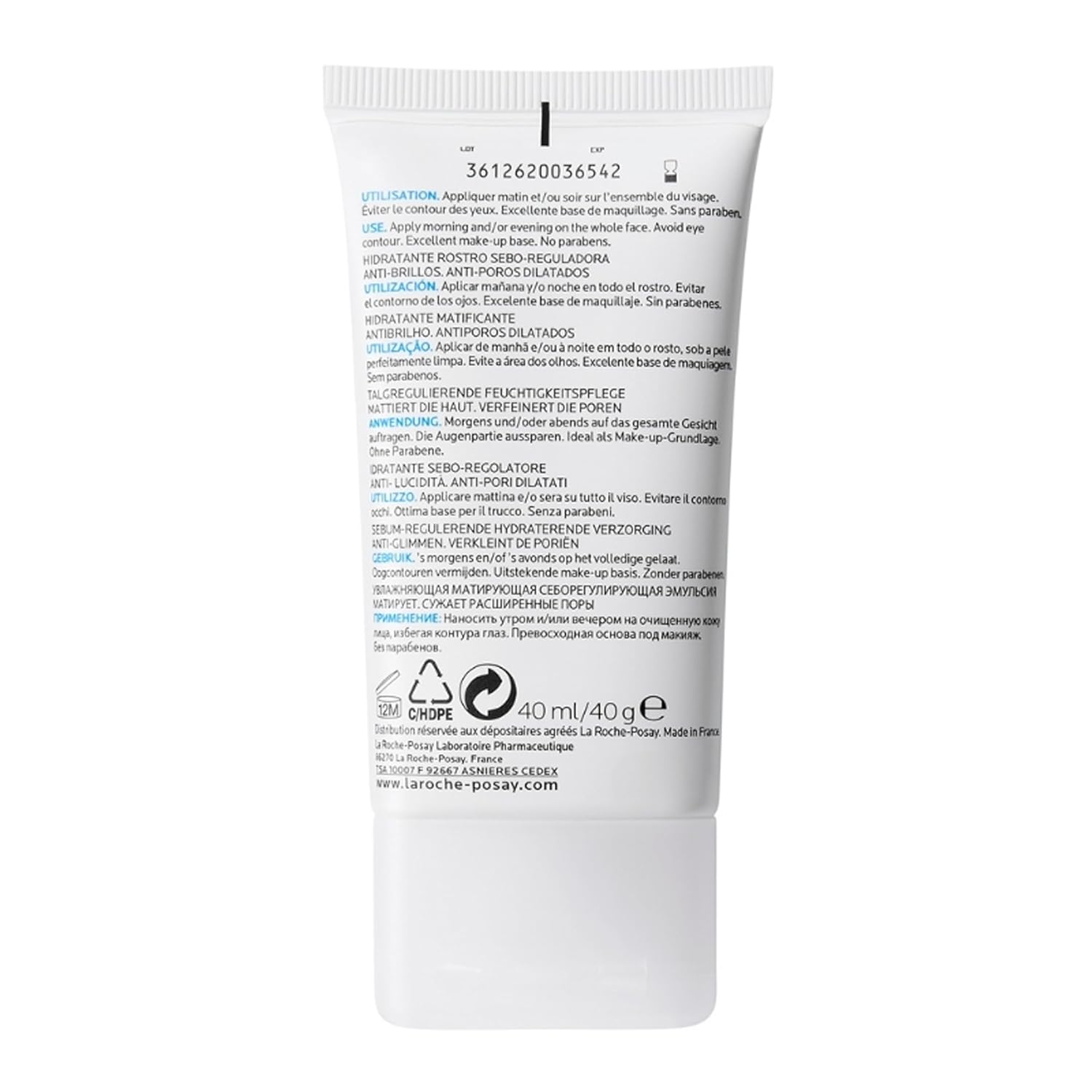 La Roche - Posay Effaclar Mat, Daily Moisturizer For Oily Skin, Visibly Reduces The Look Of Pores, Oil - Free Mattifying Moisturizer, Smooths Skin Texture, Non - Comedogenic & Dermatologist Tested - 7DAY'S