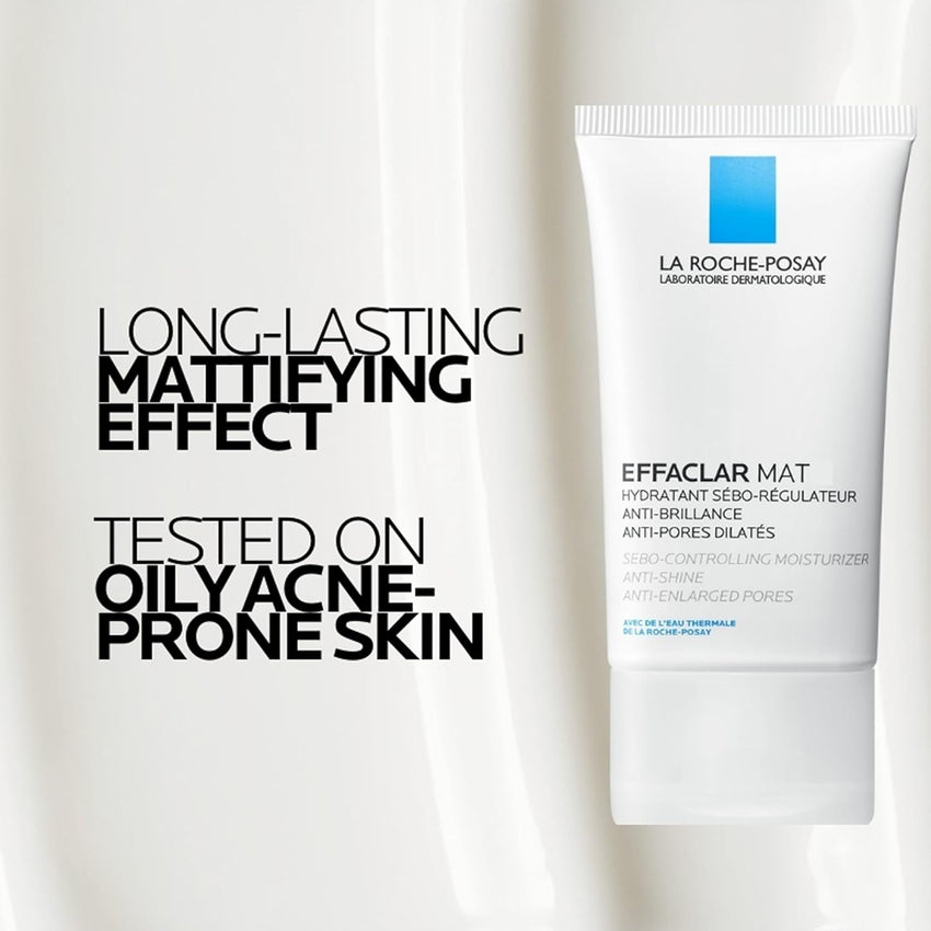 La Roche - Posay Effaclar Mat, Daily Moisturizer For Oily Skin, Visibly Reduces The Look Of Pores, Oil - Free Mattifying Moisturizer, Smooths Skin Texture, Non - Comedogenic & Dermatologist Tested - 7DAY'S