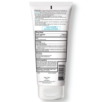 La Roche - Posay Effaclar Medicated Gel Cleanser, 2% Salicylic Acid Cleanser + LHA + Glycerin, Foaming Acne Face Wash, Helps Clear & Prevent Acne Breakouts, Oil Free, Targets Excess Oil - 7DAY'S