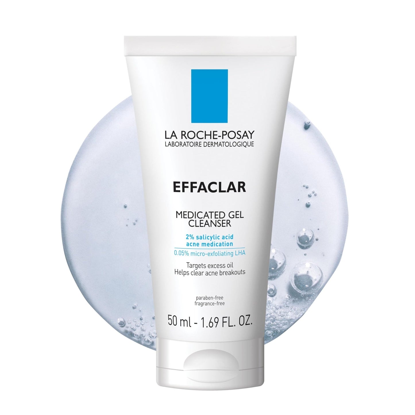 La Roche - Posay Effaclar Medicated Gel Cleanser, 2% Salicylic Acid Cleanser + LHA + Glycerin, Foaming Acne Face Wash, Helps Clear & Prevent Acne Breakouts, Oil Free, Targets Excess Oil - 7DAY'S