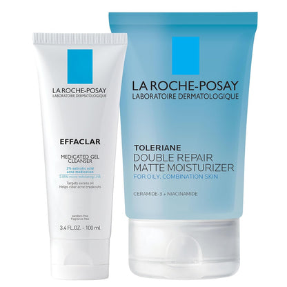 La Roche - Posay Effaclar Medicated Gel Cleanser, 2% Salicylic Acid Cleanser + LHA + Glycerin, Foaming Acne Face Wash, Helps Clear & Prevent Acne Breakouts, Oil Free, Targets Excess Oil - 7DAY'S