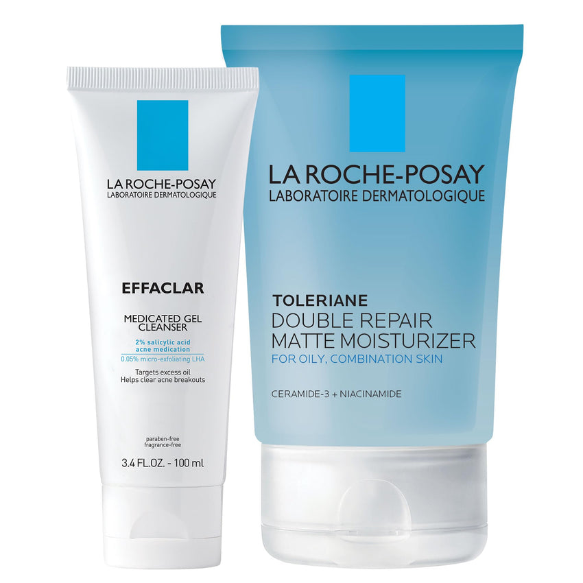 La Roche - Posay Effaclar Medicated Gel Cleanser, 2% Salicylic Acid Cleanser + LHA + Glycerin, Foaming Acne Face Wash, Helps Clear & Prevent Acne Breakouts, Oil Free, Targets Excess Oil - 7DAY'S