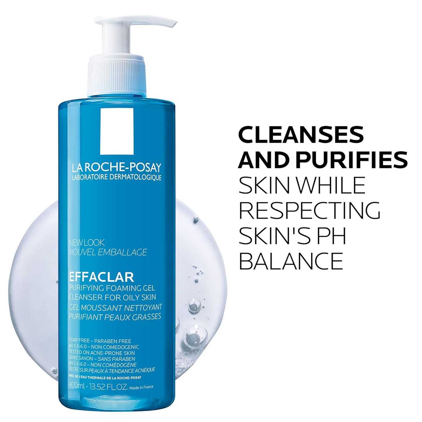 La Roche - Posay Effaclar Purifying Foaming Gel Cleanser for Oily Skin, With Zinc Pidolate To Remove Excess Oil & Shine, Alcohol Free & Oil Free, Face Wash For Oily Skin, Sensitive Skin Tested - 7DAY'S