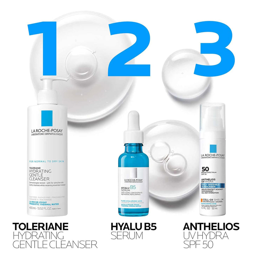 La Roche - Posay Hyalu B5 Pure Hyaluronic Acid Serum for Face, Vitamin B5 + Hyaluronic Acid + Madecassoside, Hydrating Serum Visibly Plumps Skin, Sensitive Skin Safe, Anti Aging, Oil - Free - 7DAY'S