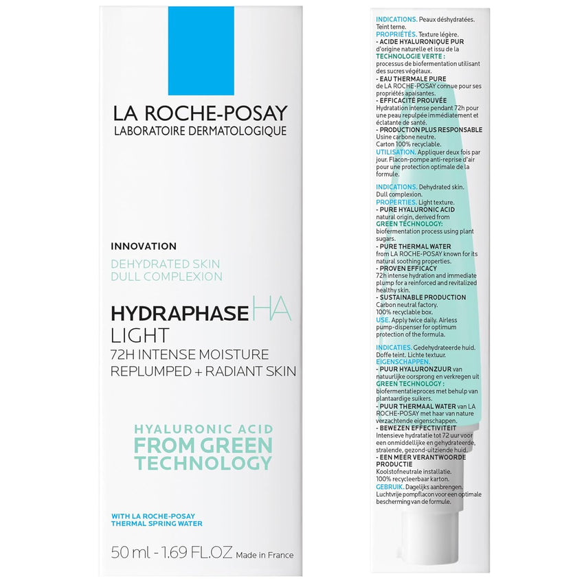 La Roche - Posay Hydraphase HA Light Face Moisturizer, Hyaluronic Acid Face Moisturizer with 72HR Hydration, Oil Free & Non - Comedogenic, 50 ML, 1.69 fl. oz. - 7DAY'S
