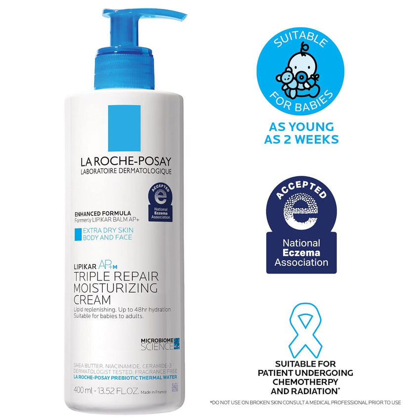 La Roche - Posay Lipikar AP+ Triple Repair Moisturizing Cream | Face & Body Lotion For Dry Skin | Shea Butter & Niacinamide Moisturizer | Gentle Face & Body Cream For Dry, Rough & Sensitive Skin - 7DAY'S