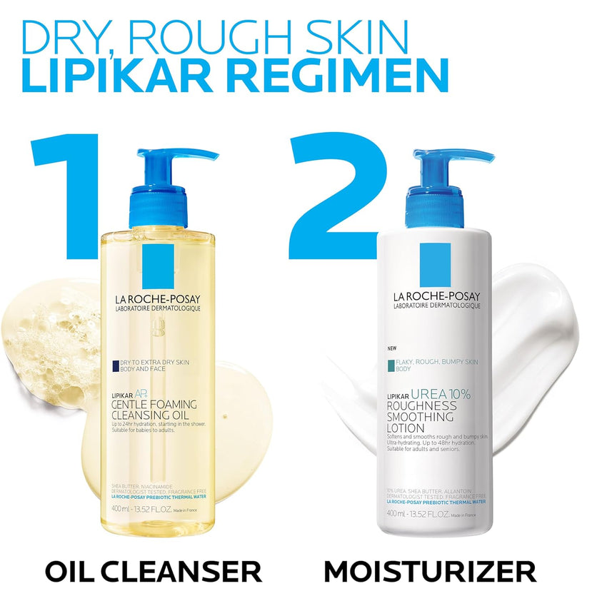 La Roche - Posay Lipikar Urea 10% Roughness Smoothing Lotion, Body Lotion For Dry Skin With 10% Urea + Shea Butter + Allantoin, Rough And Bumpy Skin Lotion, Softens & Smooths Skin With 1 Application - 7DAY'S