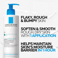 La Roche - Posay Lipikar Urea 10% Roughness Smoothing Lotion, Body Lotion For Dry Skin With 10% Urea + Shea Butter + Allantoin, Rough And Bumpy Skin Lotion, Softens & Smooths Skin With 1 Application - 7DAY'S