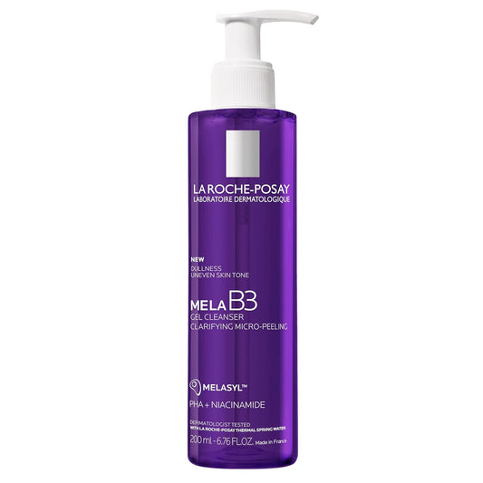 La Roche - Posay Mela B3 Gel Cleanser, Formulated With Melasyl + Niacinamide + PHA, Anti Aging Face Wash For Discoloration, Dark Spots & Post Acne Marks, Dark Spot Corrector, Oil Free & Soap Free - 7DAY'S