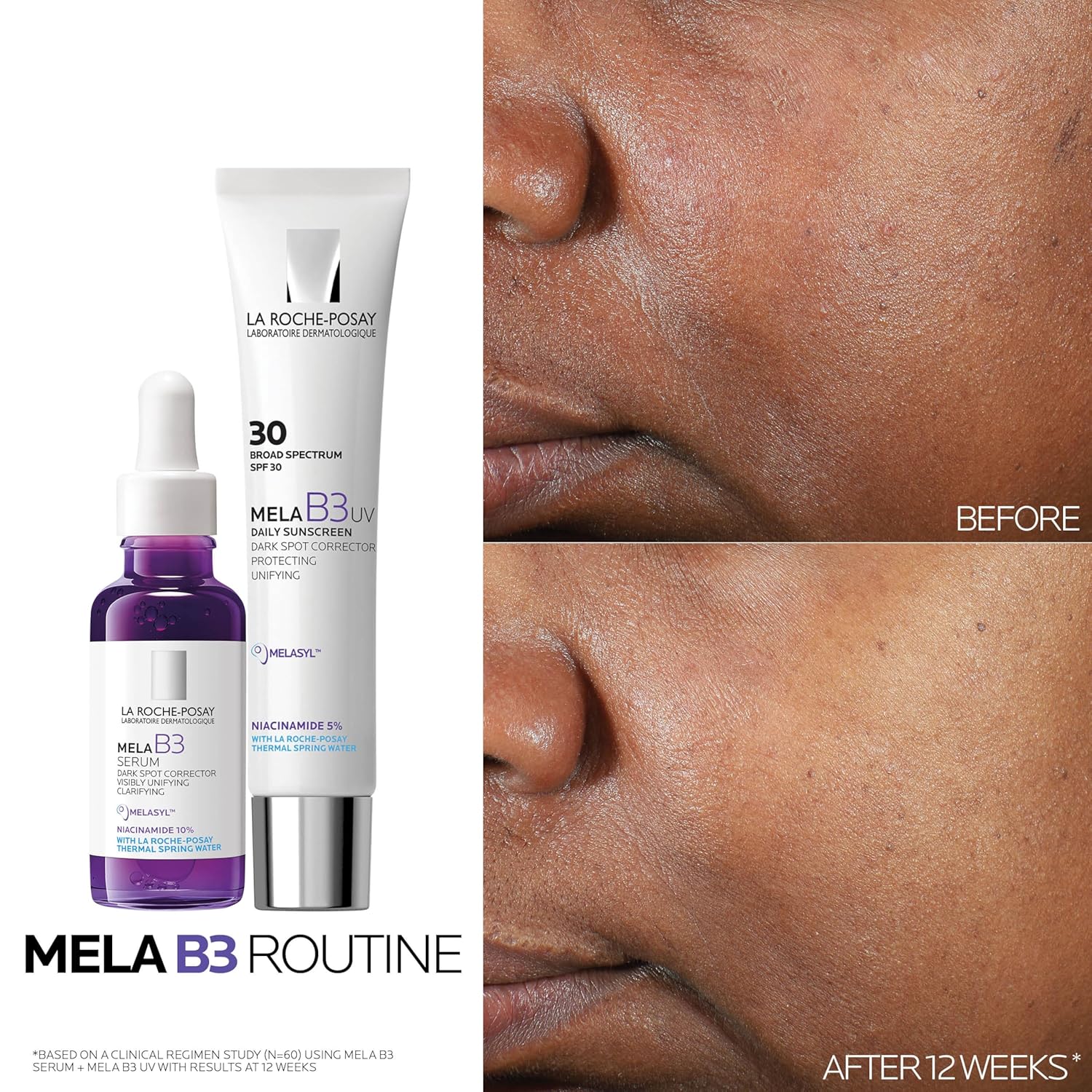 La Roche - Posay Mela B3 UV Daily Sunscreen, Face Moisturizer With SPF 30 + Anti - Aging Melasyl + 5% Niacinamide, Helps Correct & Protect From Sun Damage, Face Sunscreen With No White Cast, 40ML - 7DAY'S