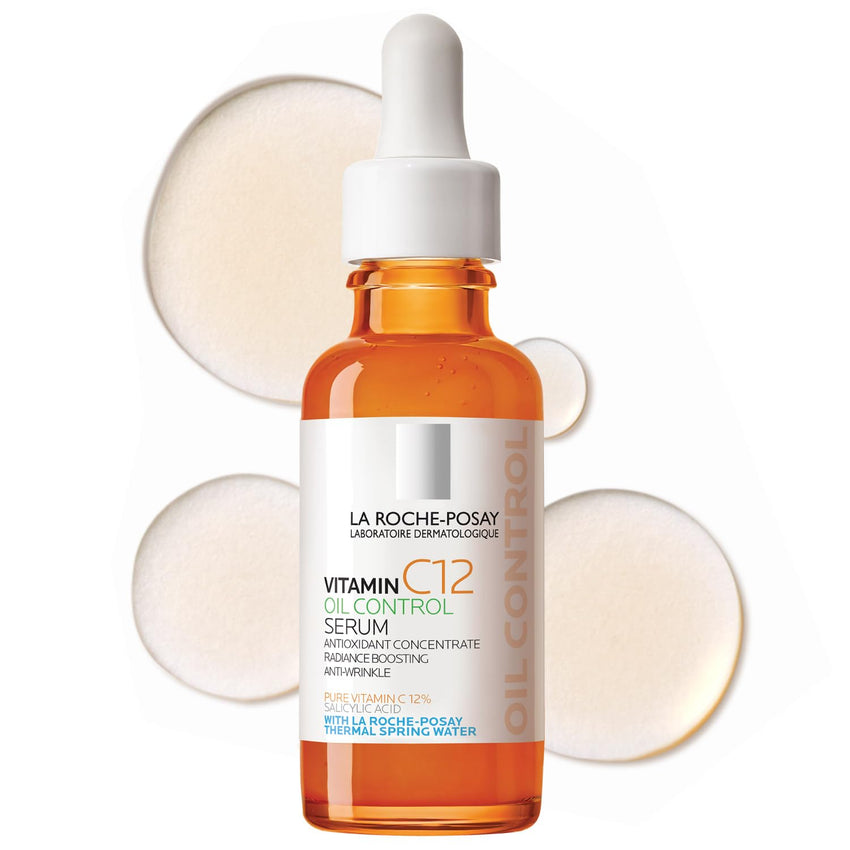 La Roche - Posay Pure 12% Vitamin C Serum For Face With Hyaluronic Acid & Salicylic Acid, Hydrating Face Serum, Boost Radiance & Reduce Wrinkles, 2 Formulas for Normal or Oily Skin Control - 7DAY'S