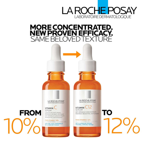 La Roche - Posay Pure 12% Vitamin C Serum For Face With Hyaluronic Acid & Salicylic Acid, Hydrating Face Serum, Boost Radiance & Reduce Wrinkles, 2 Formulas for Normal or Oily Skin Control - 7DAY'S